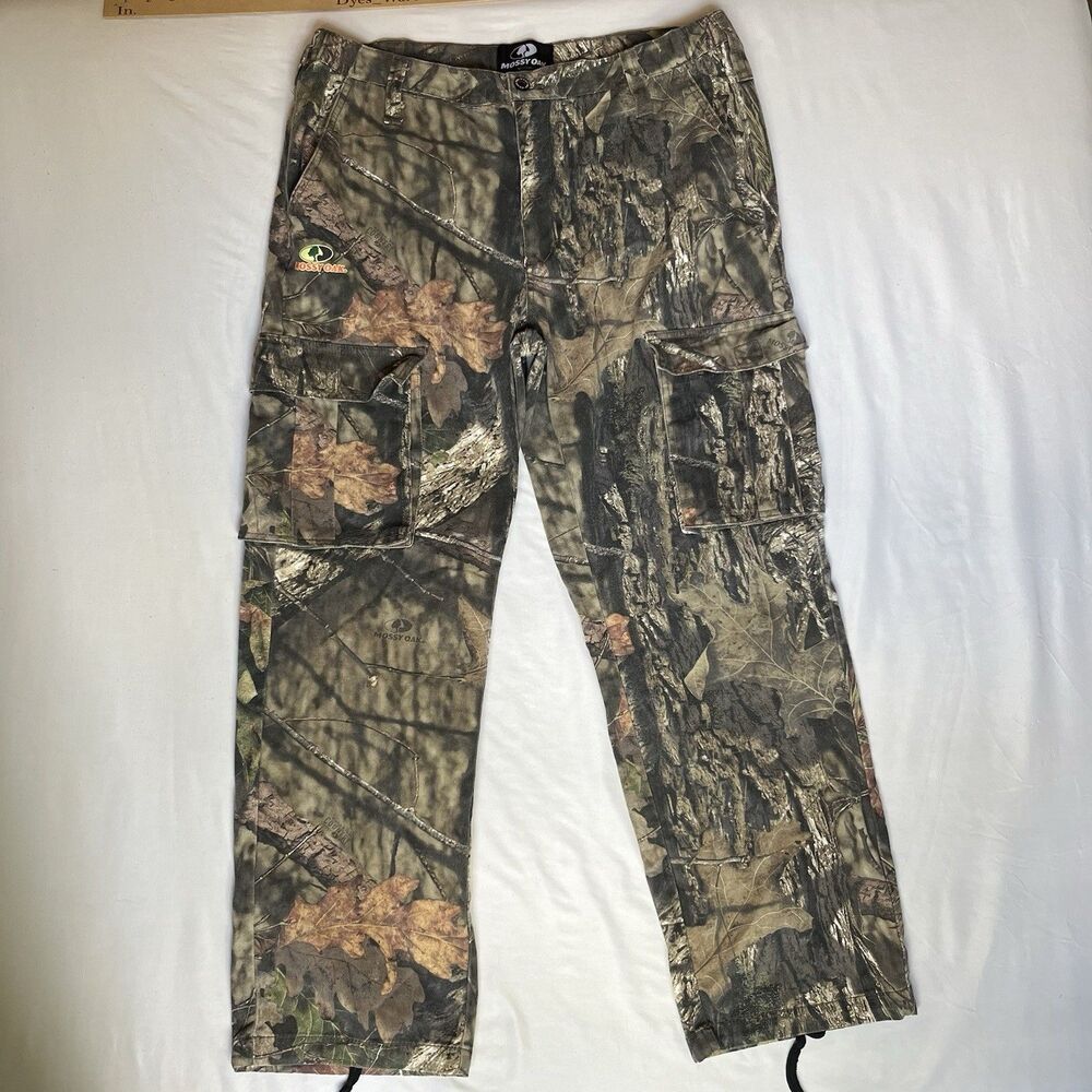 Mossy Oak Men's L 36-38 Camouflage Pants Break Up Country Camo Cargo Hunting